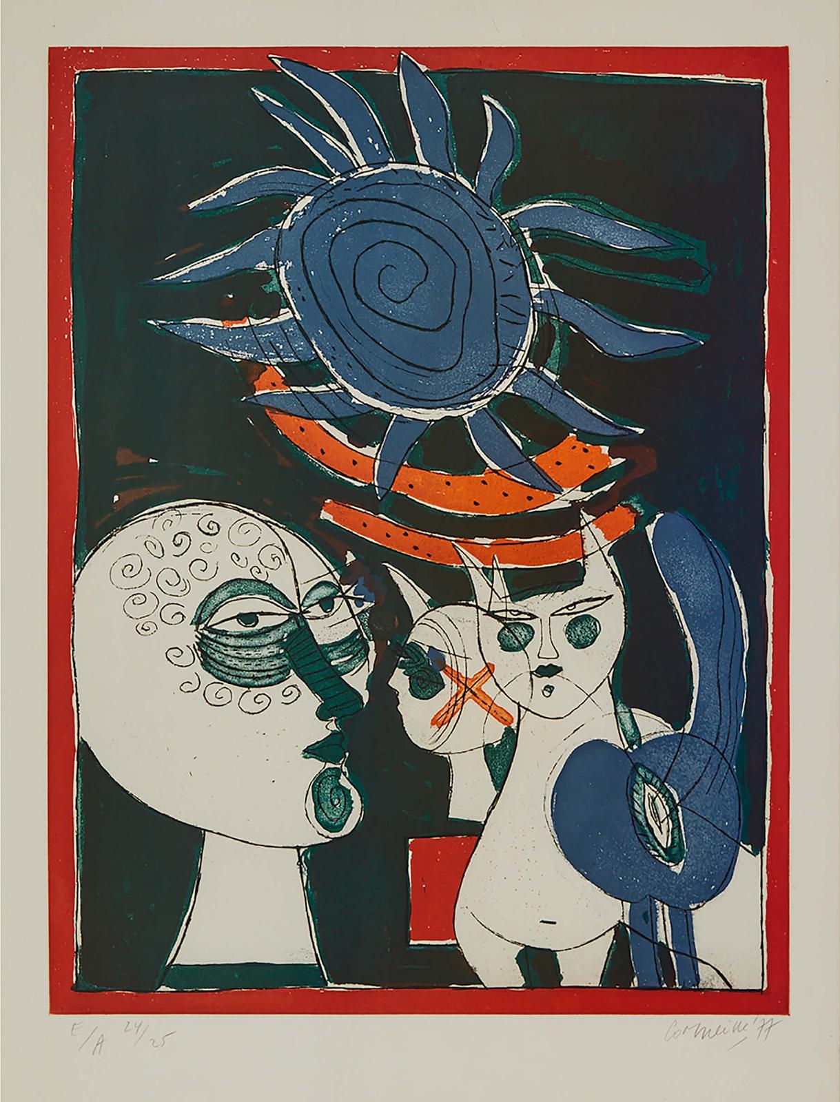 Corneille (1922-2010) - Femme Et Chat (One Plate From Femme Et Faune Familier Suite Of 5), 1978