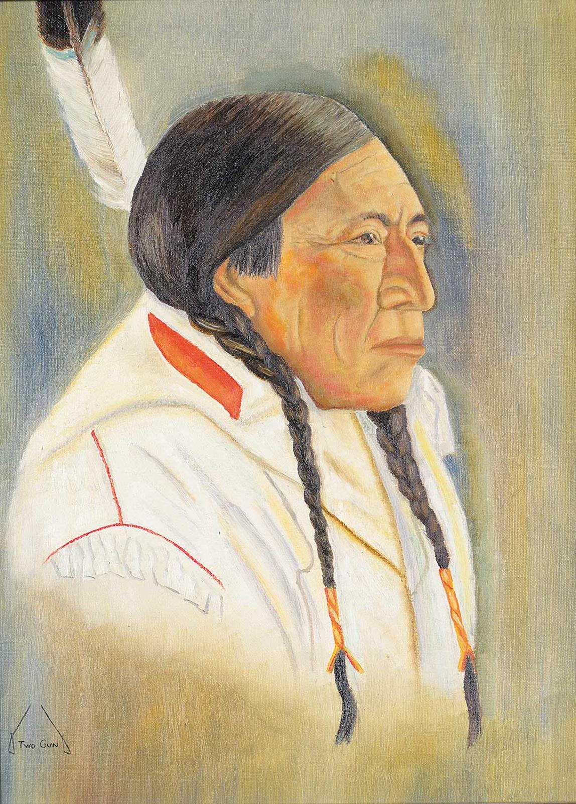 Percy [Two Gun] Plain Woman - Untitled - Indian with Eagle Feather