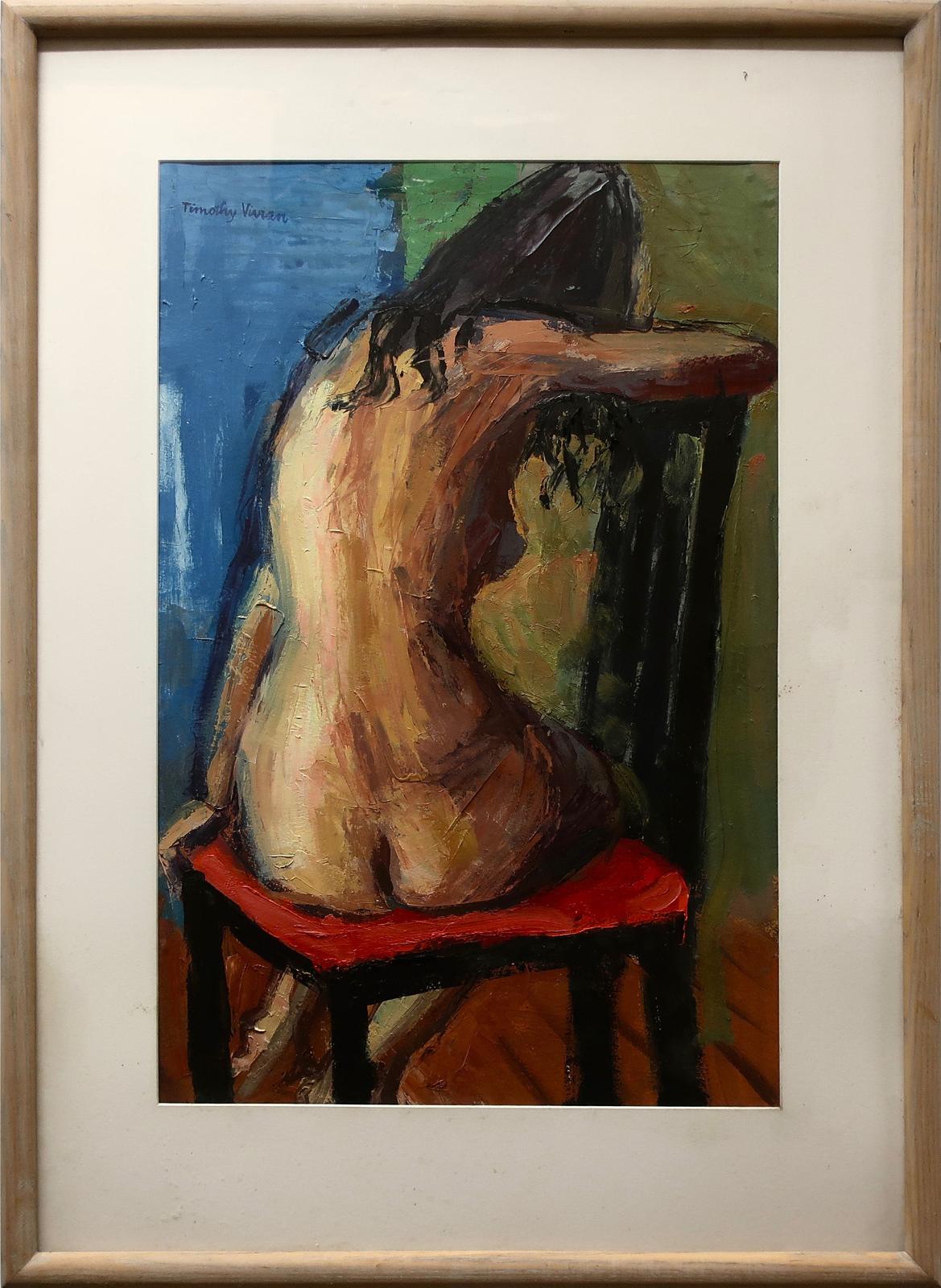 Timothy Vivian (1926-2018) - Nude On Upright Chair