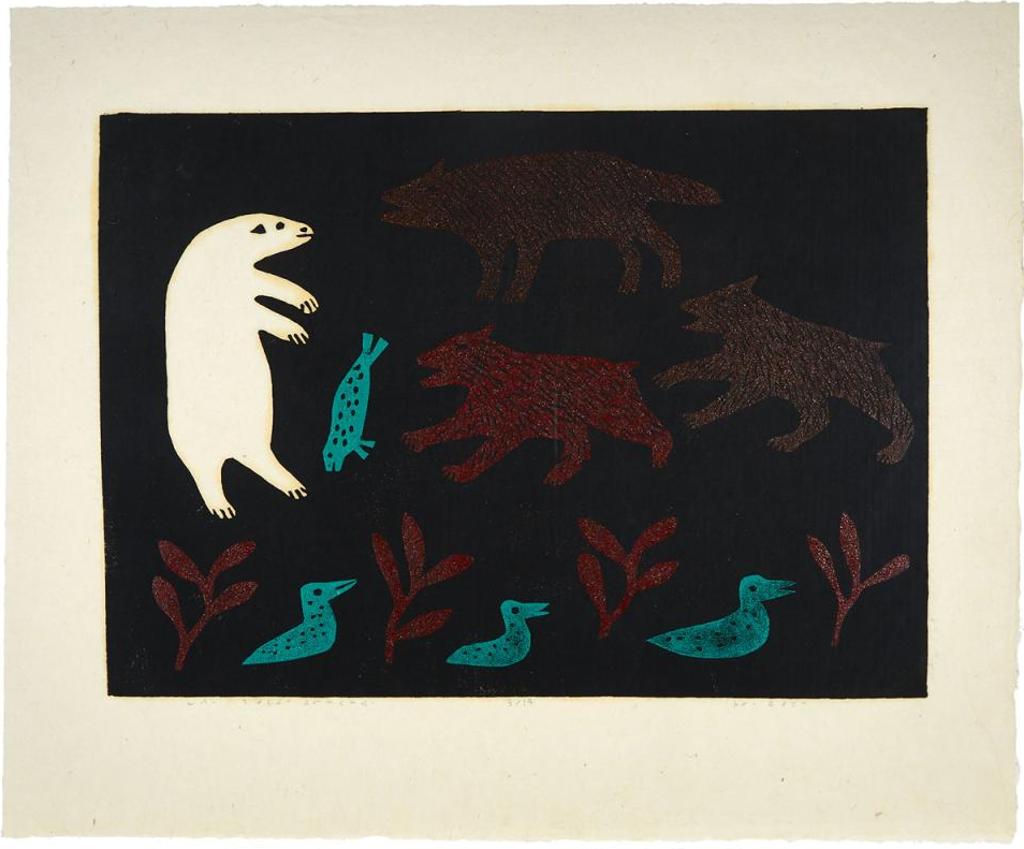 Janet Nipi Ikutaaq (1935) - Fighting Over The Dead Seal