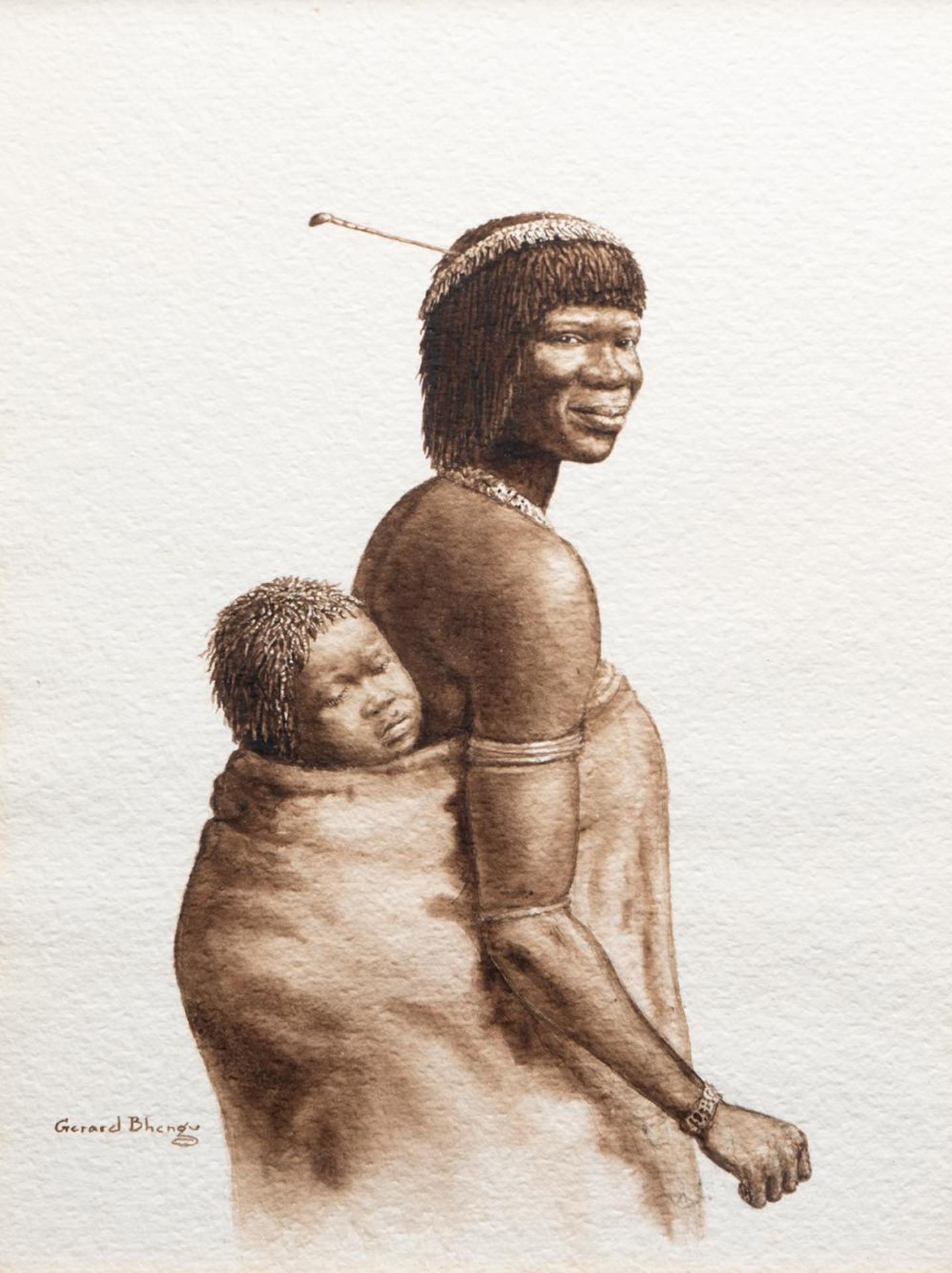 Gerard Bhengu (1910-1990) - Untitled - Mother and Child