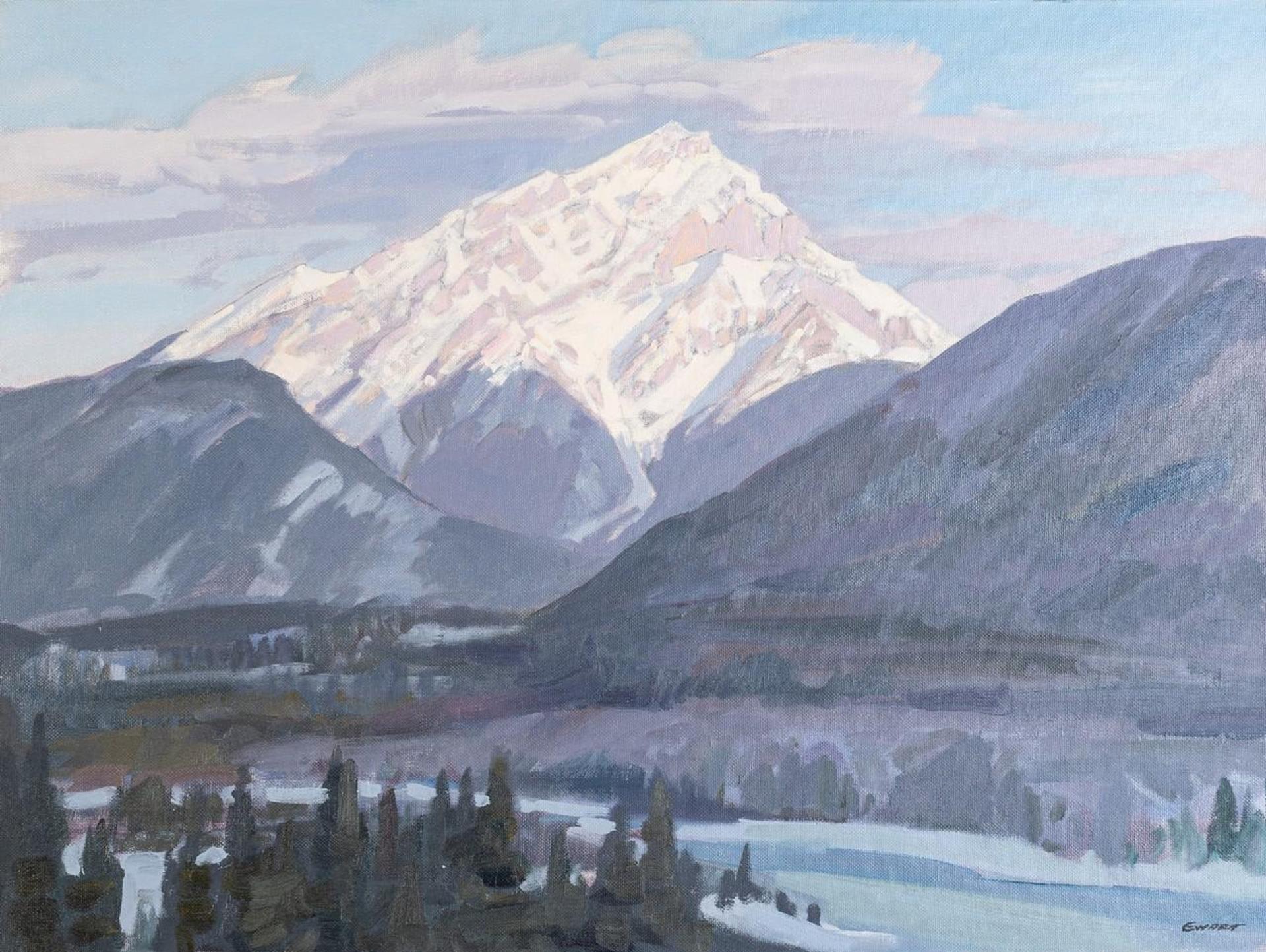 Peter Maxwell Ewart (1918-2001) - Cascade Mountain from Banff Springs Hotel