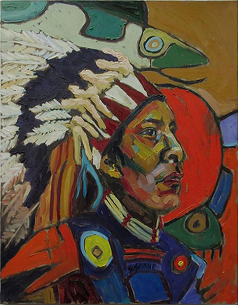 Stephen Snake (1967) - Portrait Of A Young Indigenous Chief