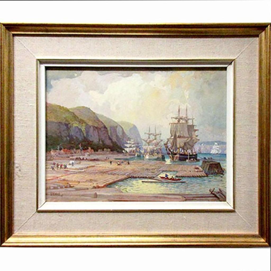 John David Kelly (1862-1958) - Sailing Ships And Log Rafts