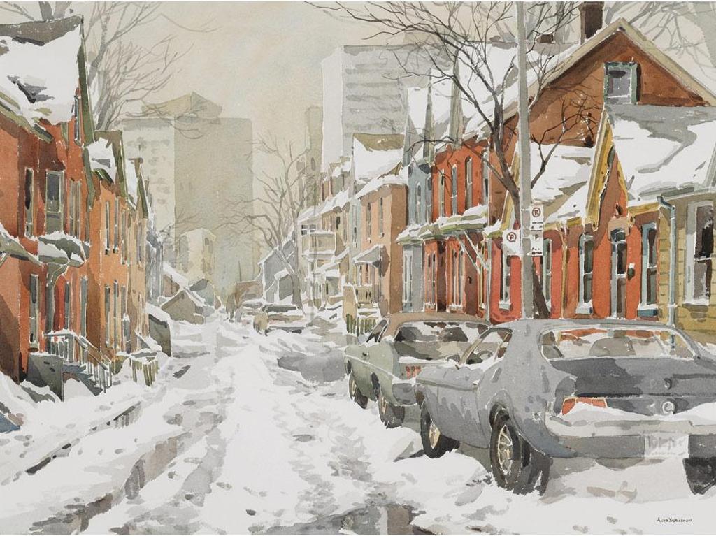 Arto Yuzbasiyan (1948) - Toronto Street Scene, Winter