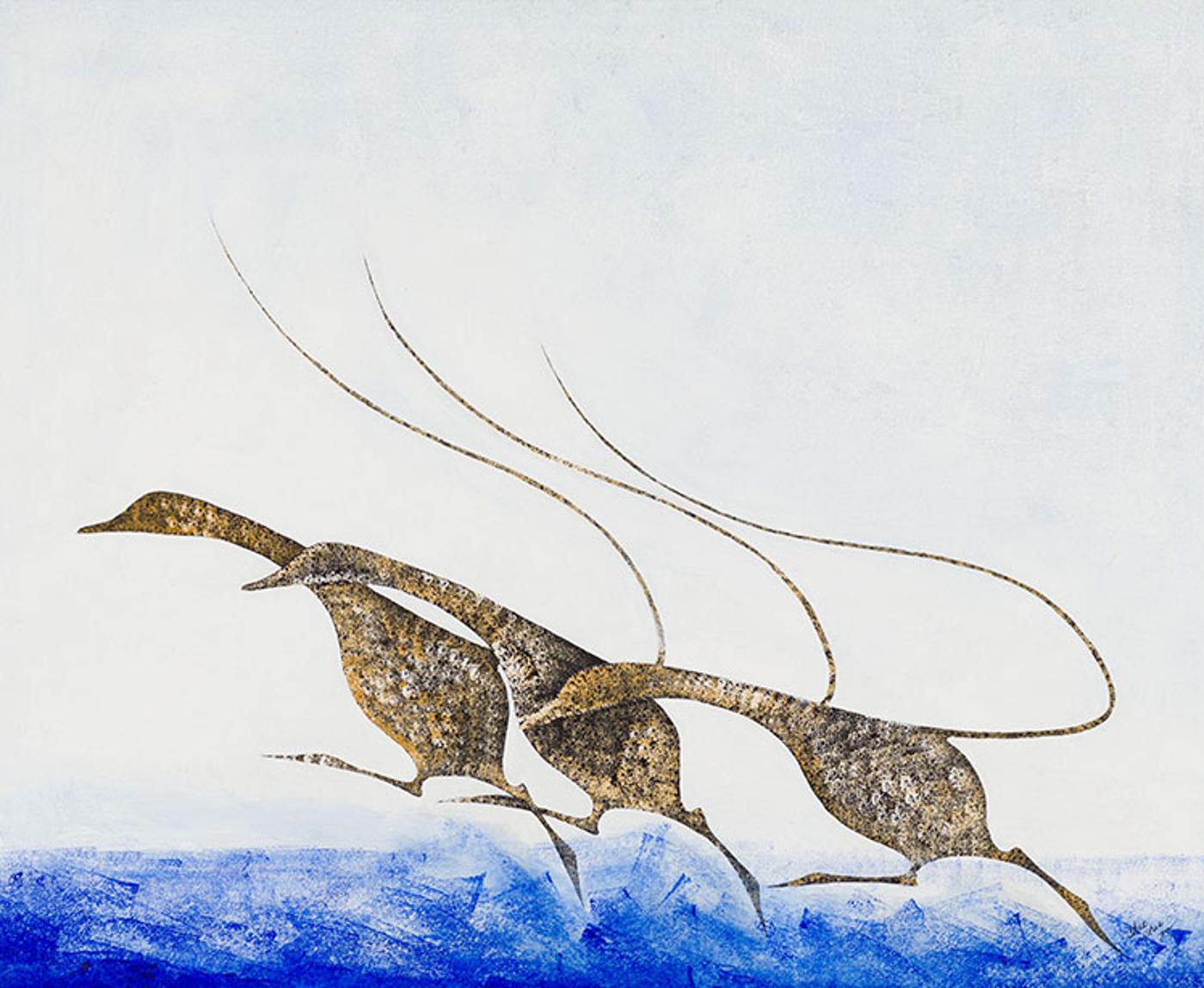 Benjamin Chee Chee (1944-1977) - Geese