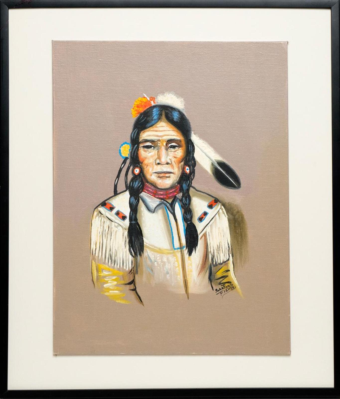 Sanford Fisher (1927-1988) - Untitled - Man in Traditional Dress