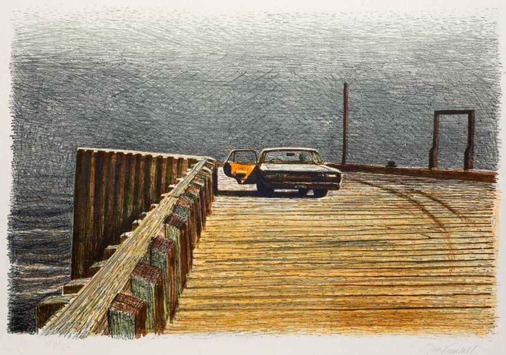 Tom Forrestall (1936) - Untitled - Car on Wharf