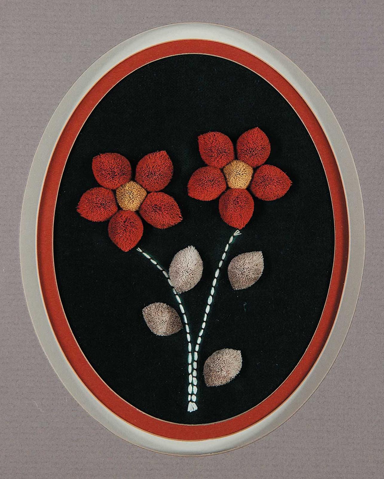 First Nations Basket School - Untitled - Red and Yellow Flowers