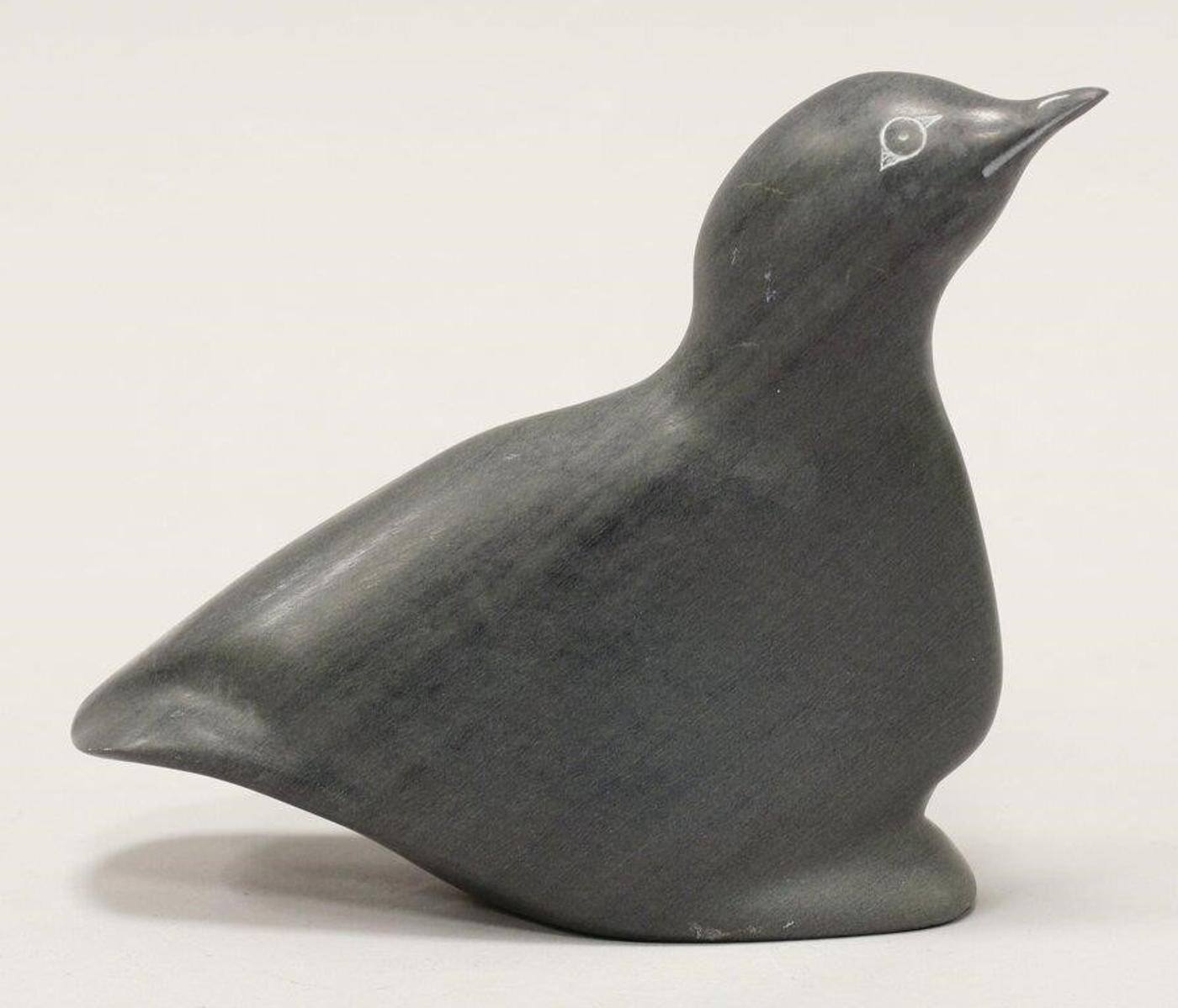 Joe Arragutainaq (1937) - Grey stone carving of a Bird