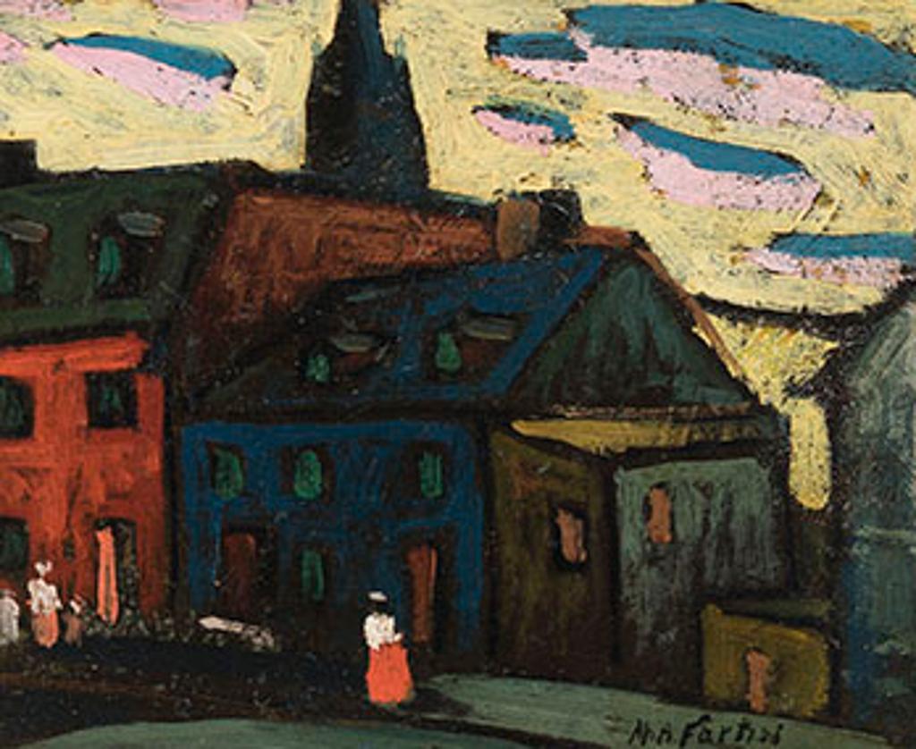 Marc-Aurèle Fortin (1888-1970) - Old Montreal, A Street Scene