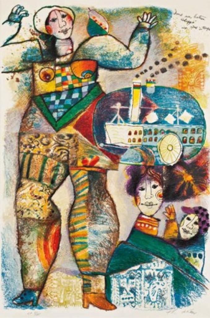 Théo Tobiasse (1927-2012) - Dans une Bateau Echappe