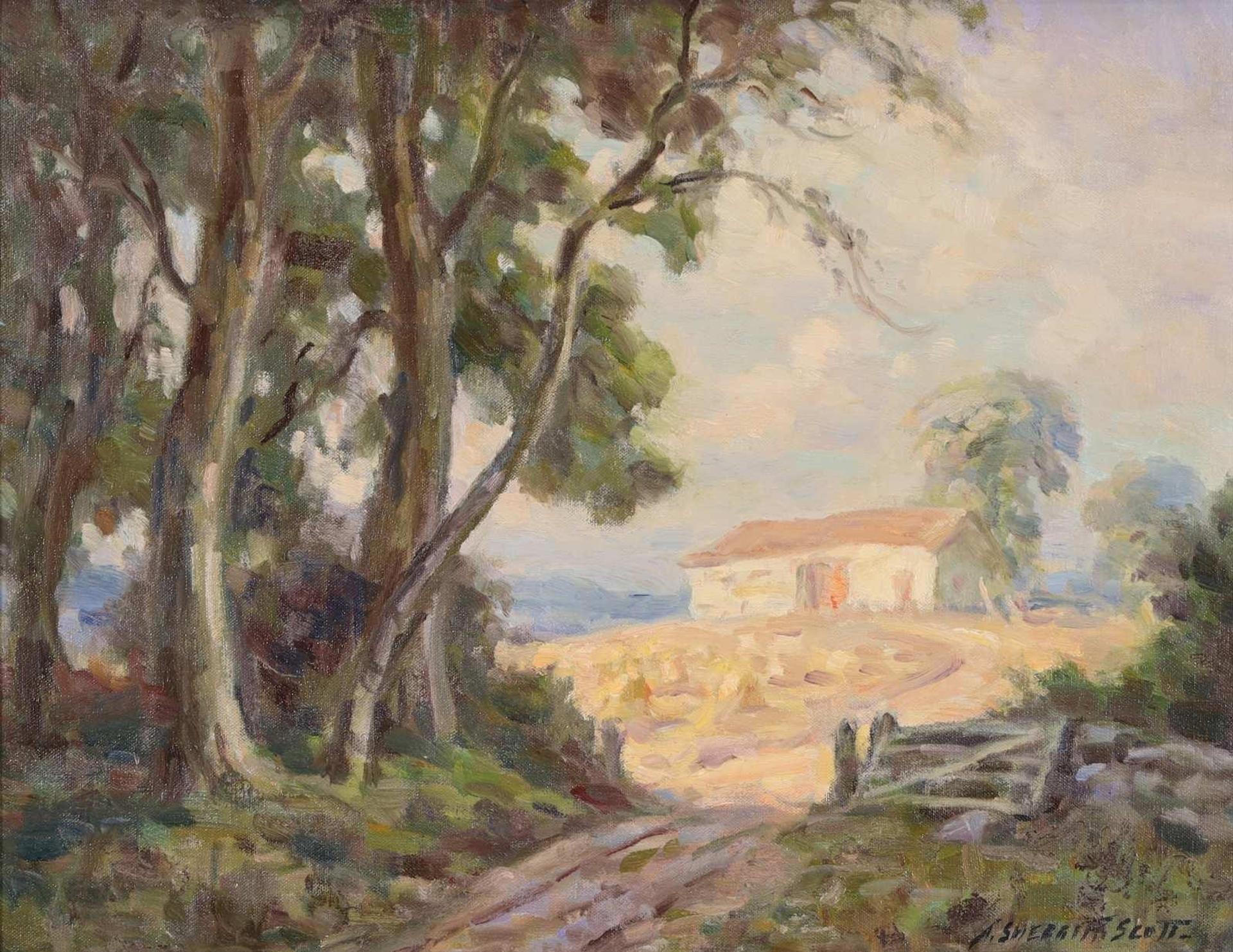 Adam Sherriff Scott (1887-1980) - Landscape With Farmhouse