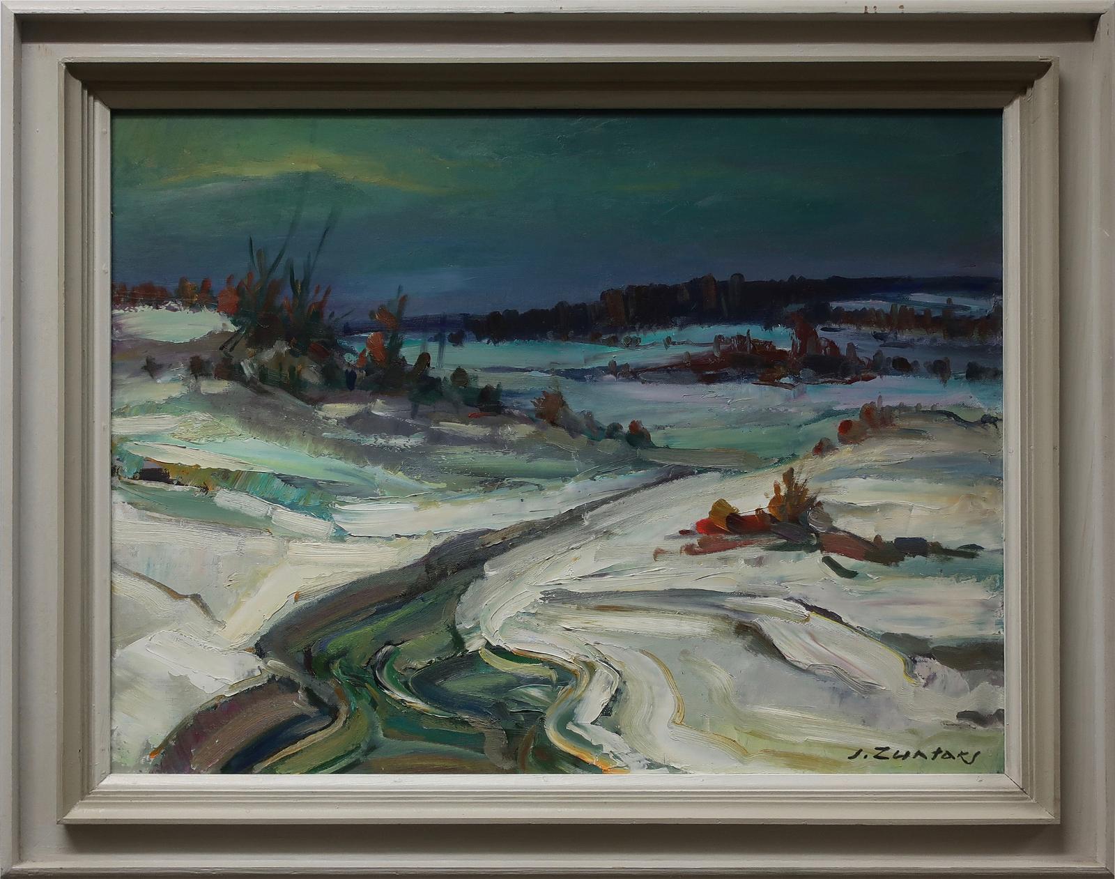 Janis Rudolfs Zuntaks (1906-1985) - Untitled (Winter Landscape At Dusk)