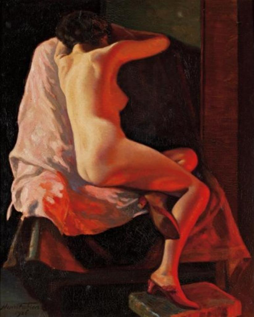 Henri Zotique Fabien (1878-1935) - Nude by Firelight