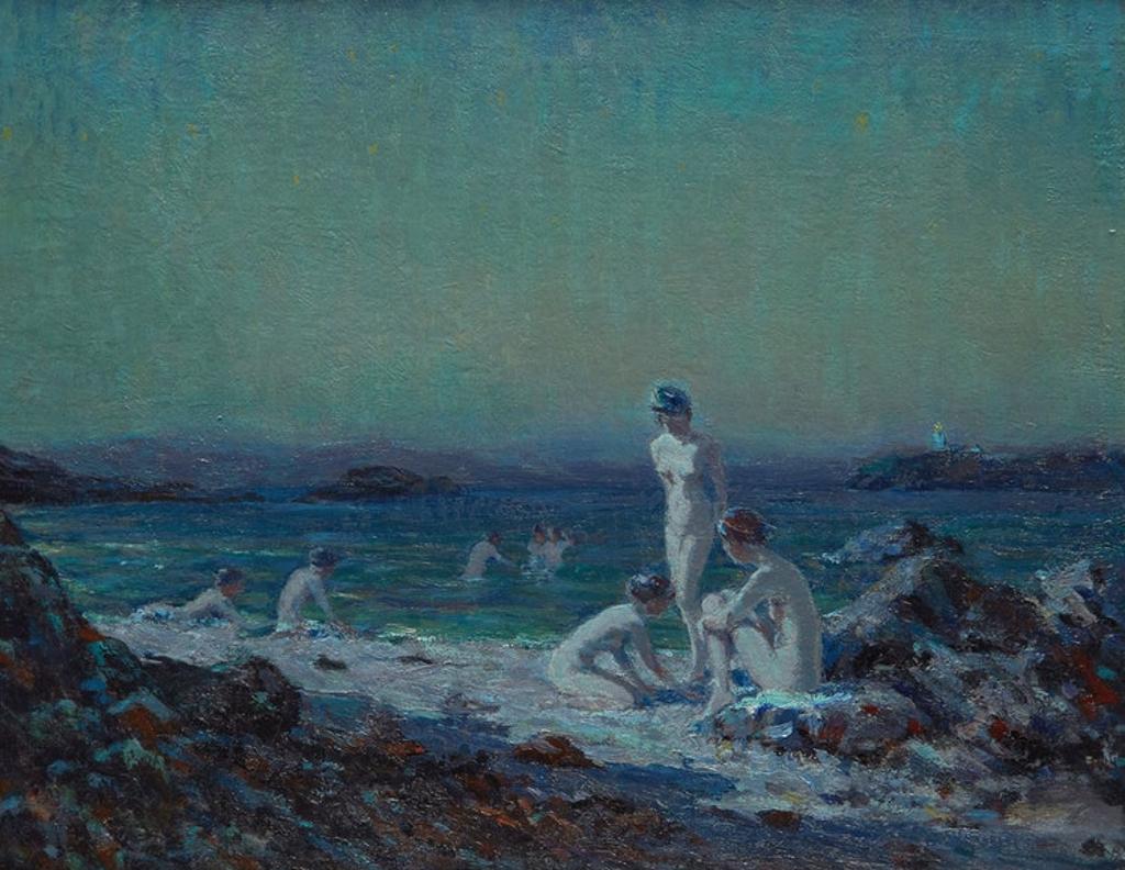 Farquhar Mcgillivray Strachan Stewart Knowles (1859-1932) - Nudes Bathing in the Moonlight