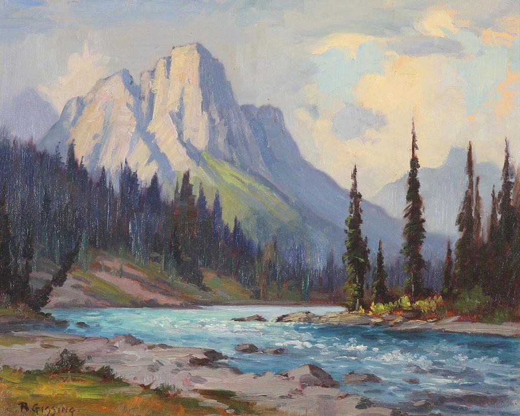 Roland Gissing (1895-1967) - The Kicking Horse River Near Field