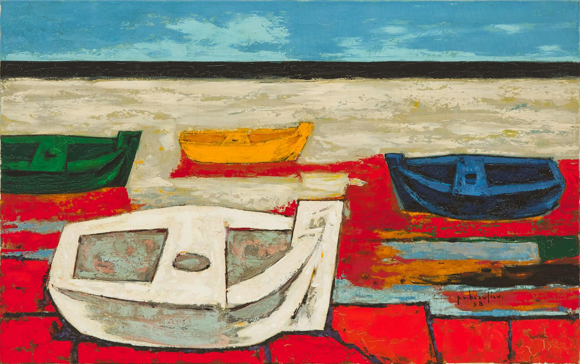 Paul Vanier Beaulieu (1910-1996) - Barques, 1958