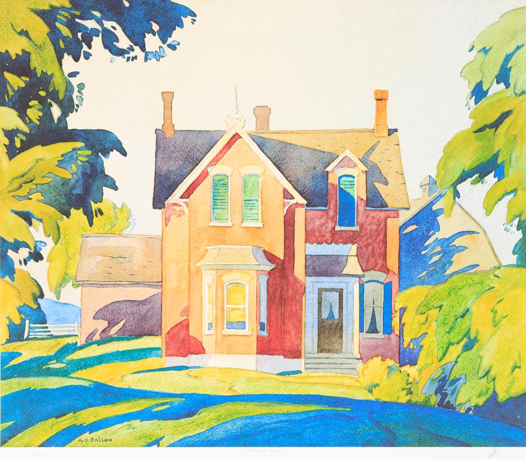 Alfred Joseph (A.J.) Casson (1898-1992) - Old House on Bayview; Grey October Morning; Birch Island