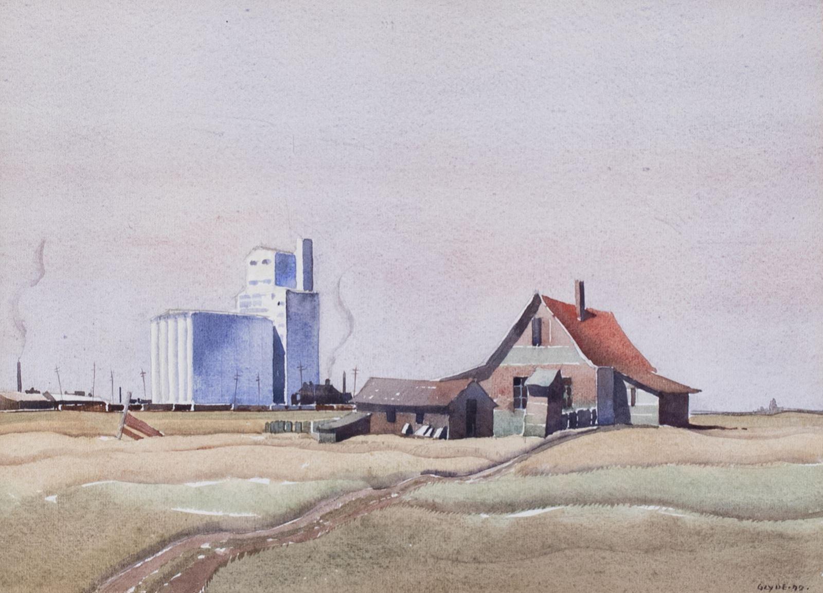 Henry George Glyde (1906-1998) - Farmhouse And Grain Elevator; 1942