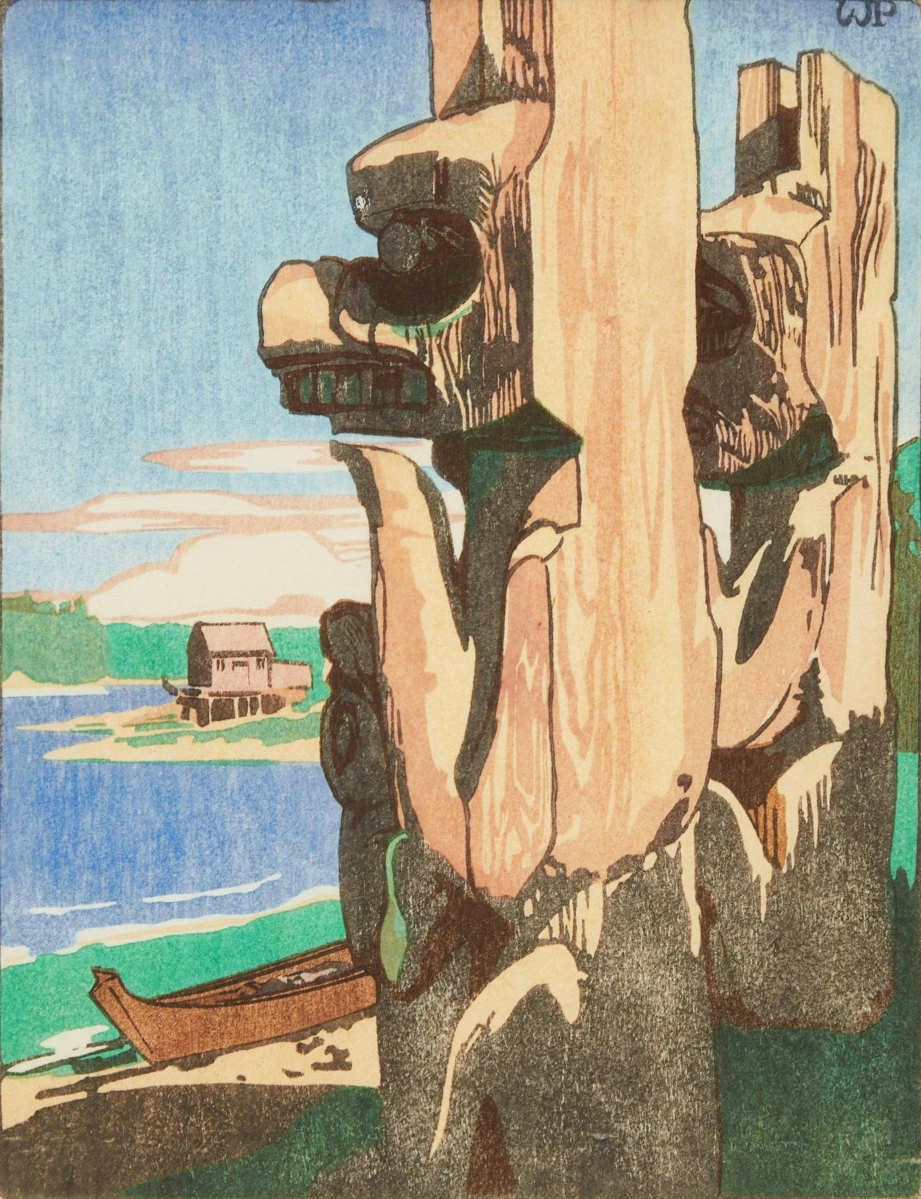 Walter Joseph (W.J.) Phillips (1884-1963) - Siwash House Posts, Tsatsisnukomi, BC