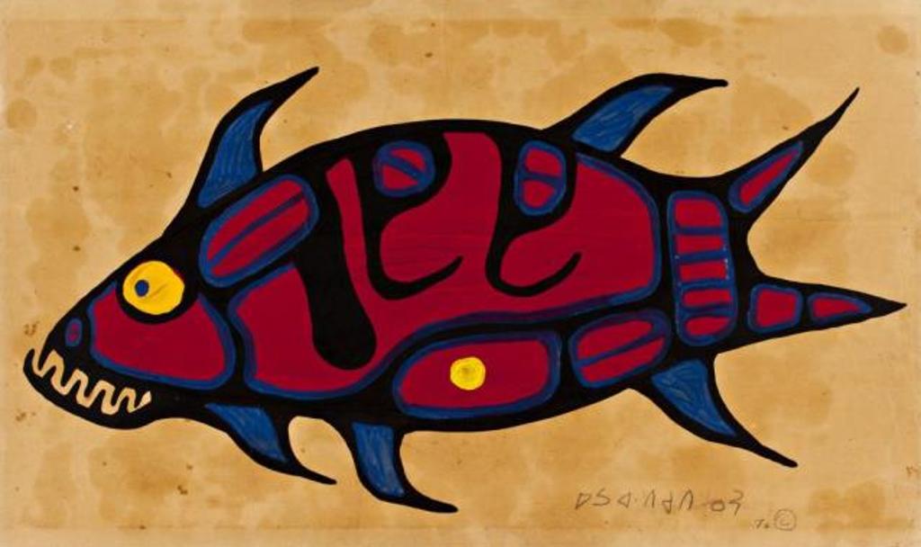 Norval H. Morrisseau (1931-2007) - Ojibwa, Big Fish, 1970