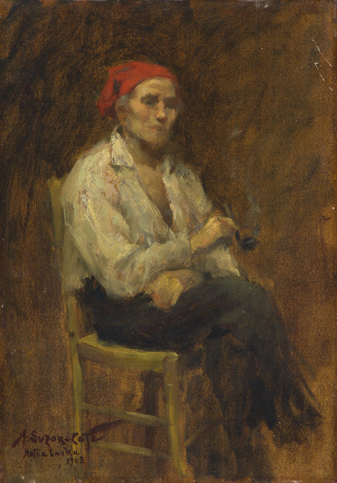 Marc-Aurèle de Foy Suzor-Coté (1869-1937) - Sans titre / Untitled (L'homme à la pipe), 1903