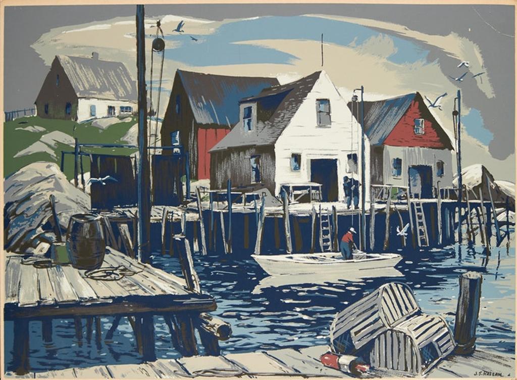 Joseph Sydney Hallam (1899-1953) - Fish Houses, Indian Harbour
