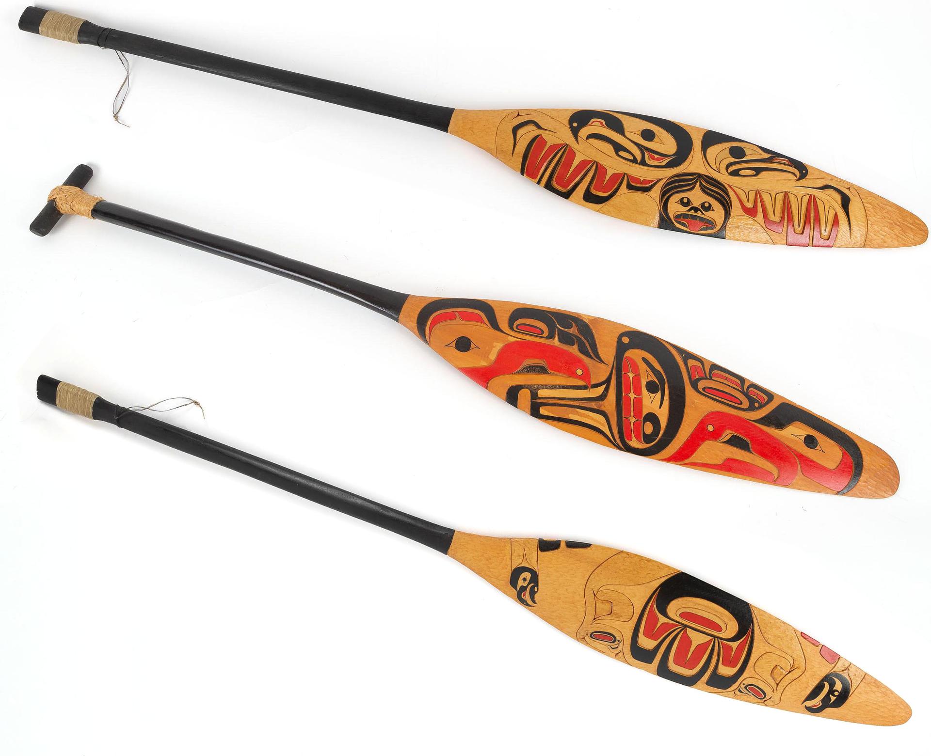 Bernie Williams - Three Painted And Carved Paddles