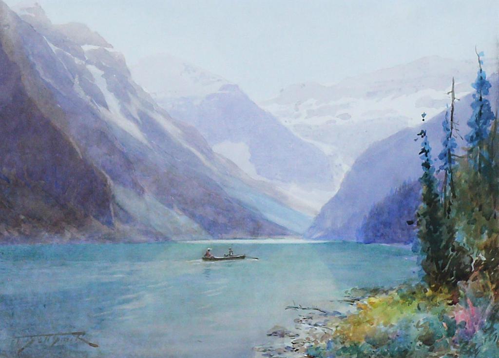 Frederic Martlett Bell-Smith (1846-1923) - Canoeing At Lake Louise