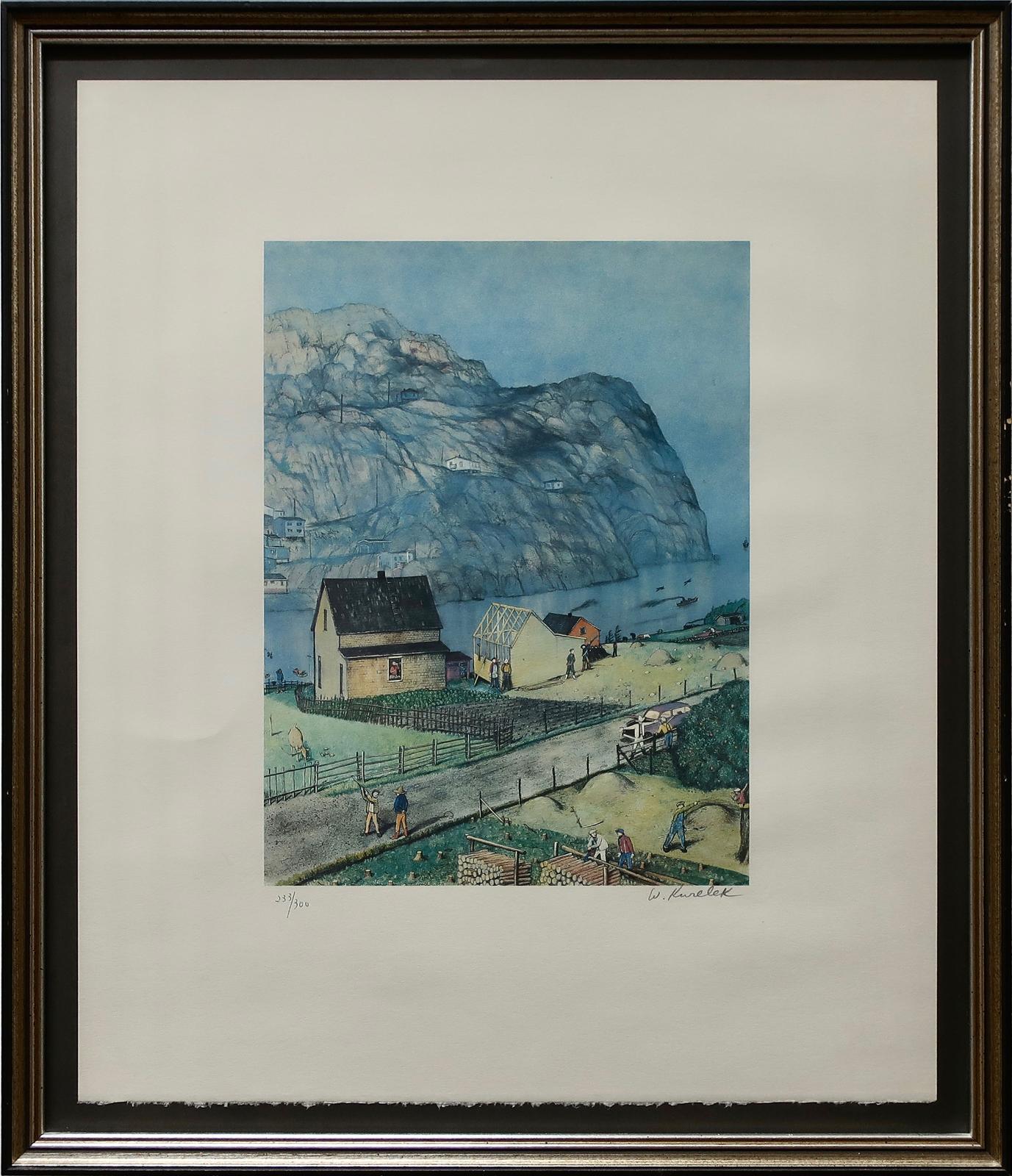 William Kurelek (1927-1977) - Village By The Sea