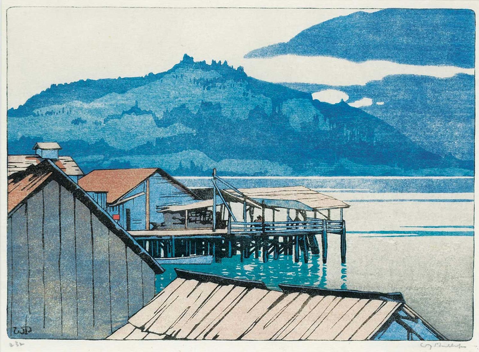 Walter Joseph (W.J.) Phillips (1884-1963) - The Waterfront, Alert Bay, British Columbia  #232/250