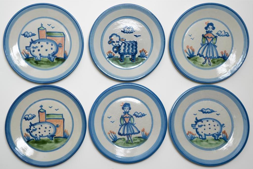 Mary Alice Hadley (1911-1965) - Set of Six Dinner Plates