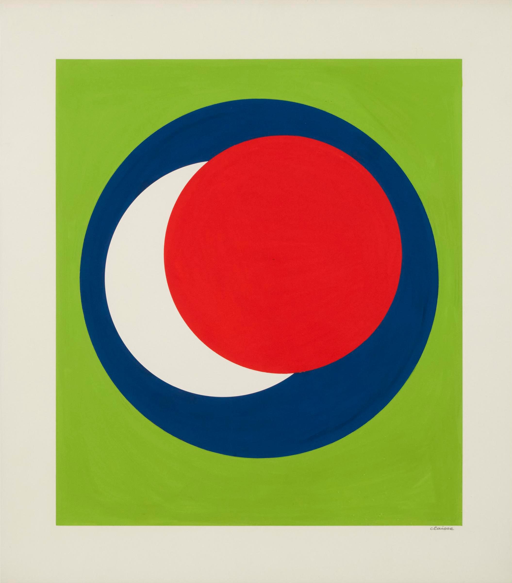 Geneviève Claisse - Green, Red, White, And Blue Geometric Composition