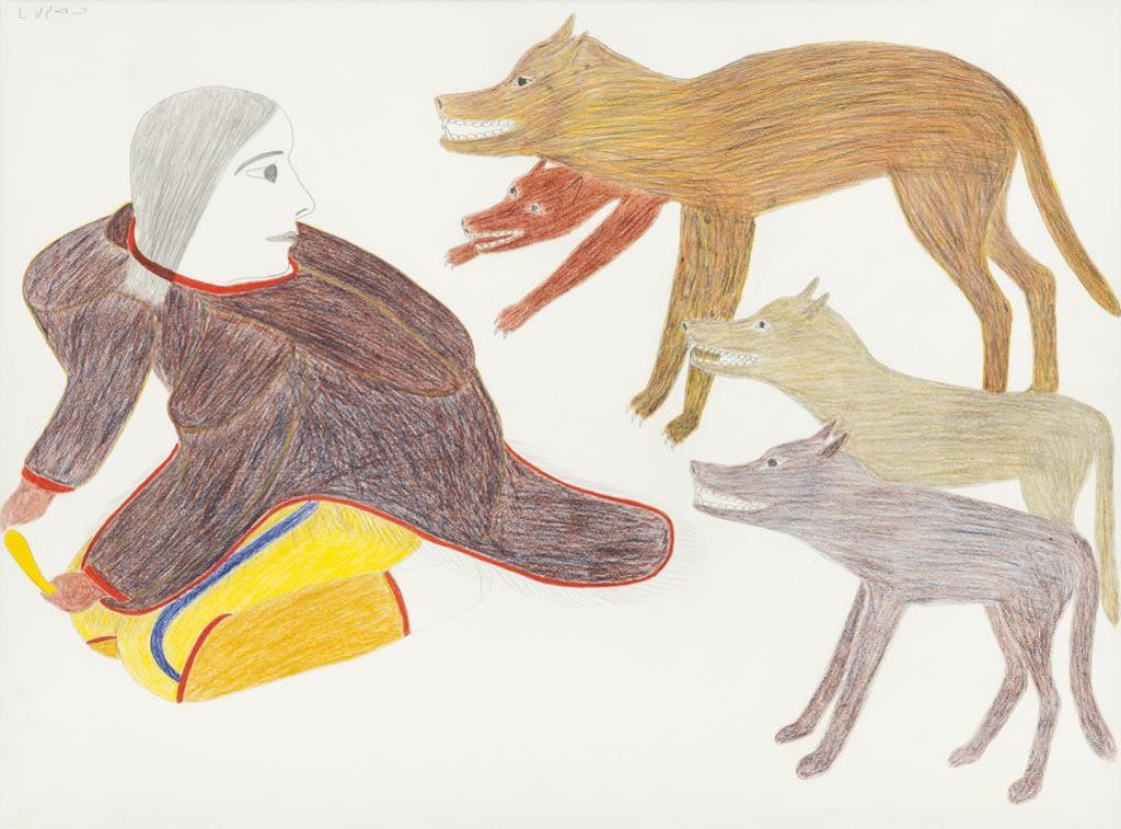 Victoria Mamnguqsualuk (1930-2016) - c. early-mid 1980s, coloured pencil and graphite