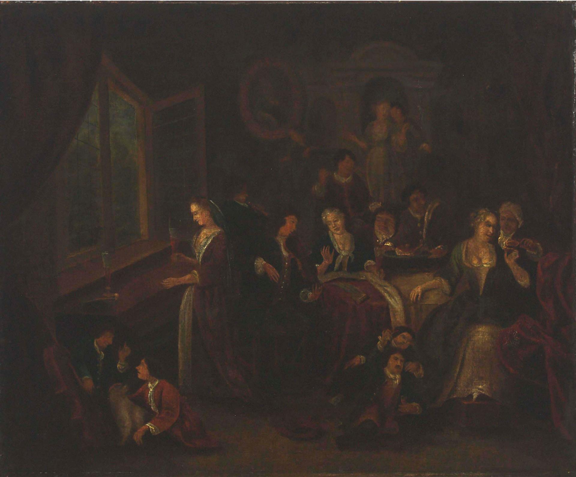 Circle of Josef van Aken (1709) - Ladies And Gentlemen In An Interior