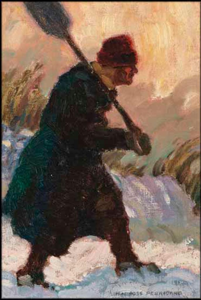 Hal Ross Perrigard (1891-1960) - Old Snow Shoveller