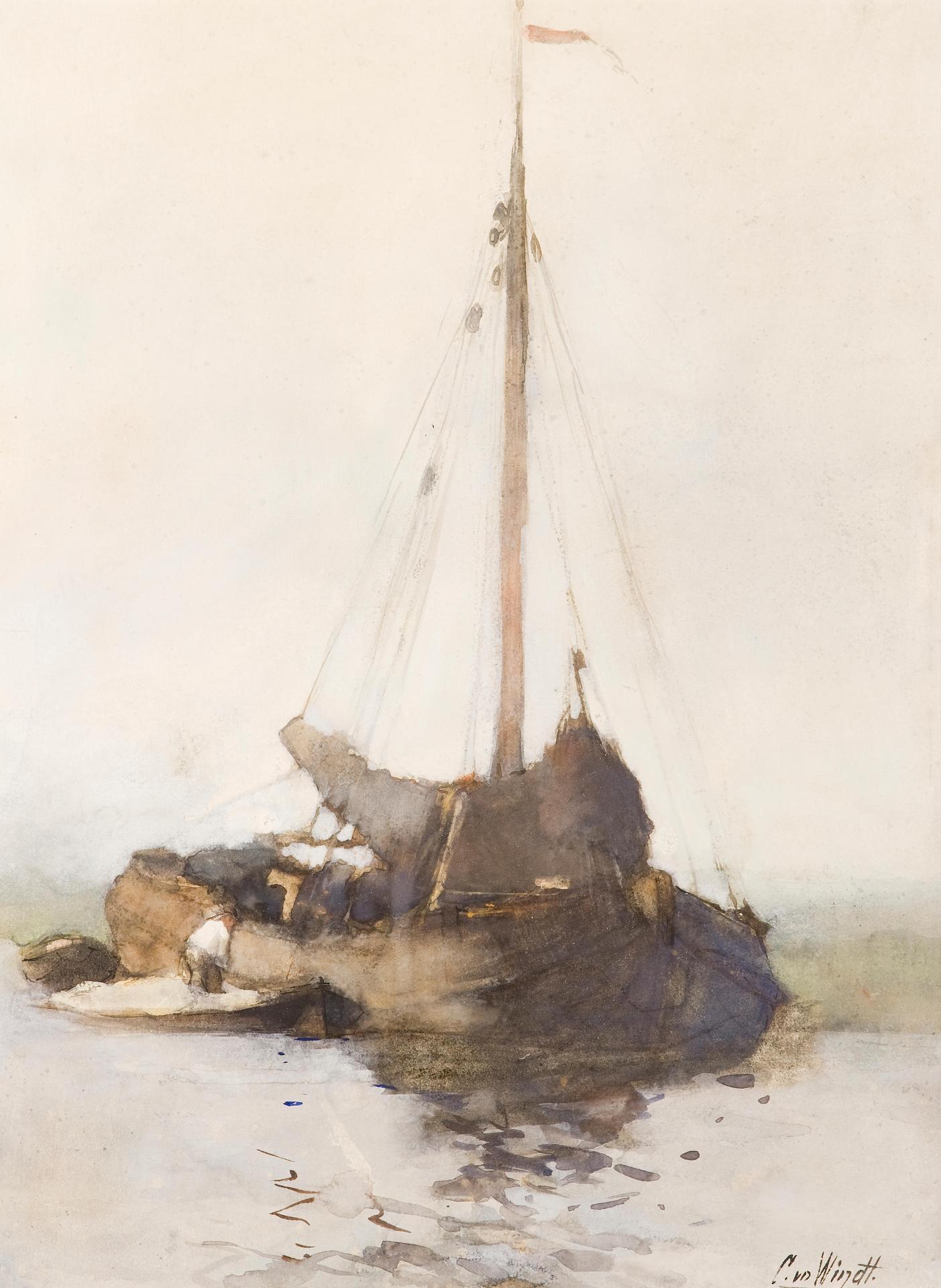 Chris van der Windt (1877-1952) - Loading the barge