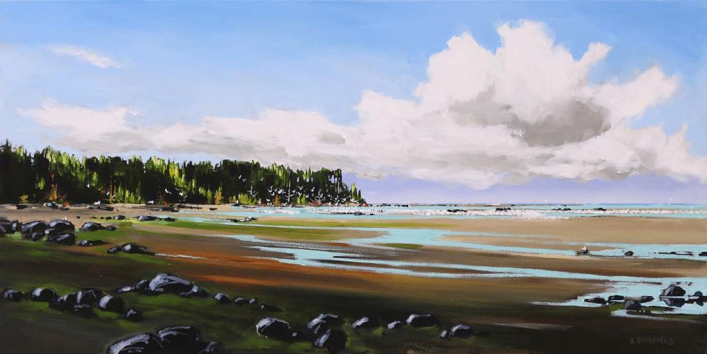 Allan Dunfield (1950) - A Herring Beach (Herring Time Around Qualicum Beach); 2016