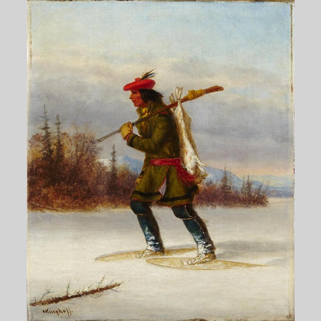 Cornelius David Krieghoff (1815-1872) - Indian Trapper On Snowshoes