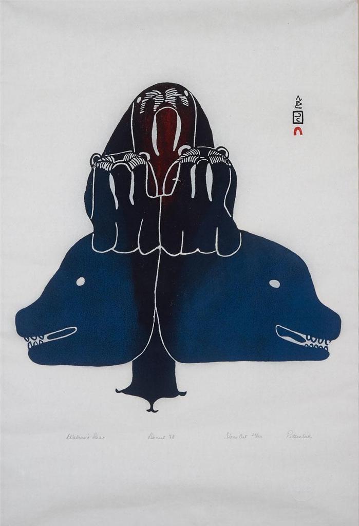 Pitseolak Ashoona (1904-1983) - Walrus And Bear