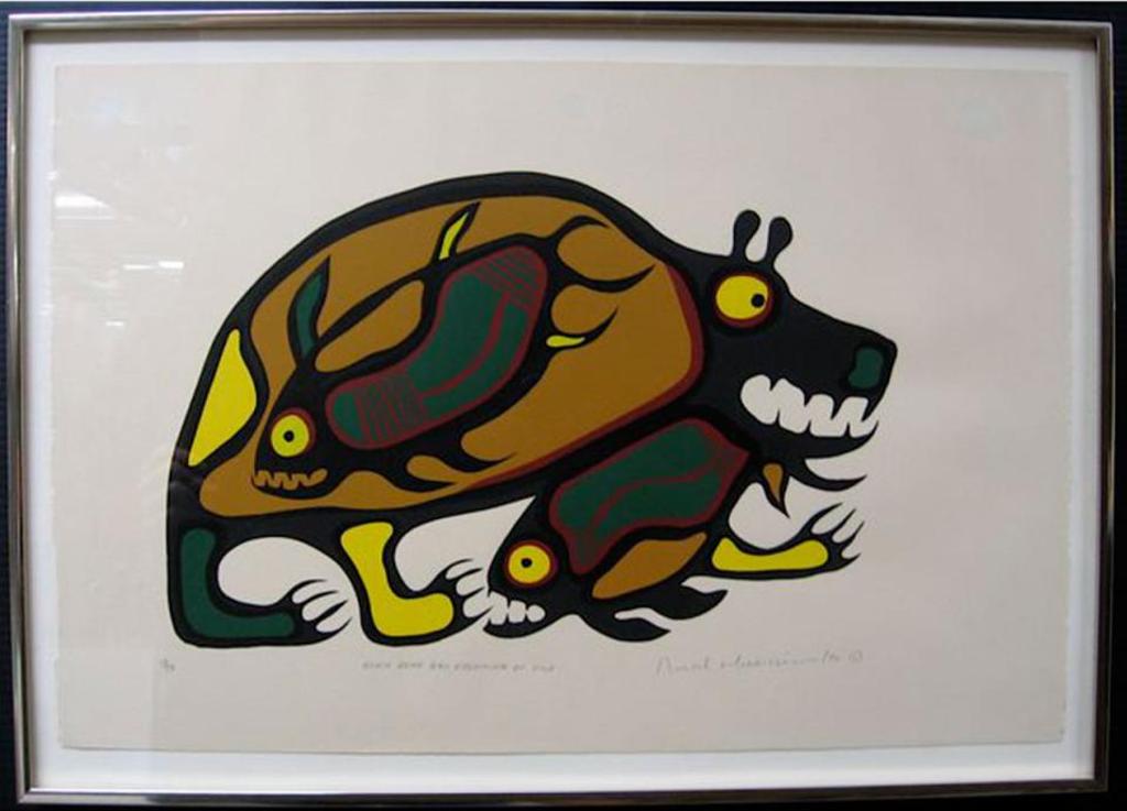Norval H. Morrisseau (1931-2007) - Black Bear Day Dreaming Of Fish