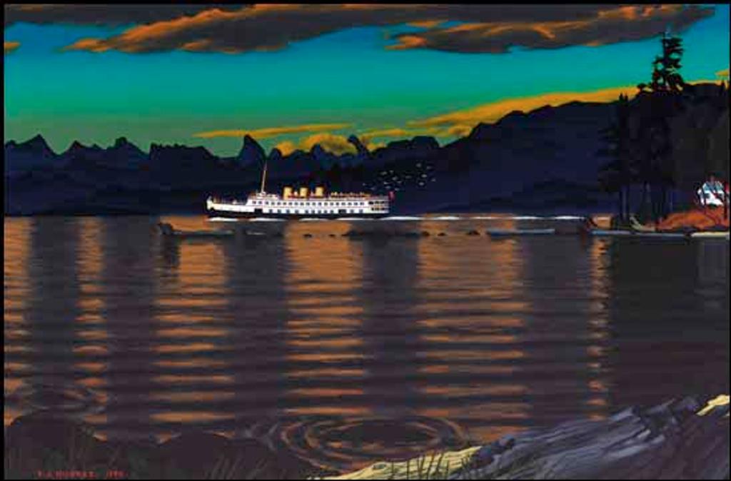 Edward John (E. J.) Hughes (1913-2007) - Passing Coast Boat, Looking North East from Gabriola Island