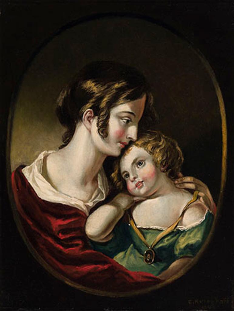 Cornelius David Krieghoff (1815-1872) - Louise and Emilie (Portrait of the Artist's Wife and Daughter)
