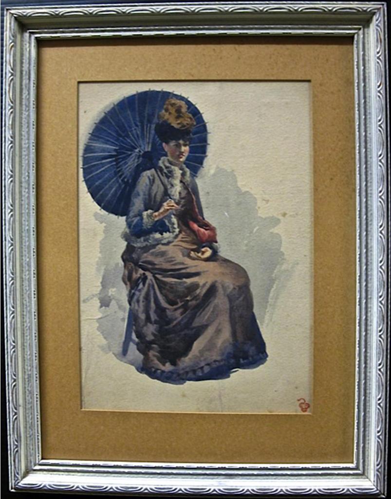 Charles MacDonald Manly (1855-1924) - Seated Woman With Parasol