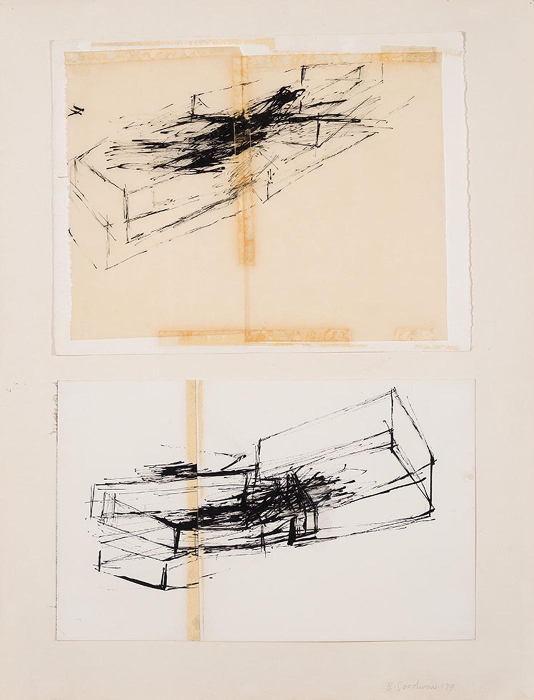 Betty Roodish Goodwin (1923-2008) - Untitled Diptych (from the River Bed series)