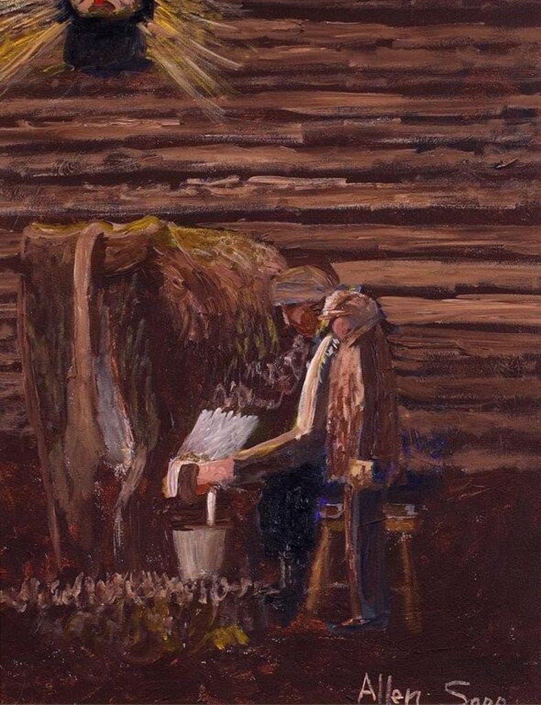 Allen Fredrick Sapp (1929-2015) - My Grandmother Milking The Cow In The Barn (Nookum In The Cow Barn)