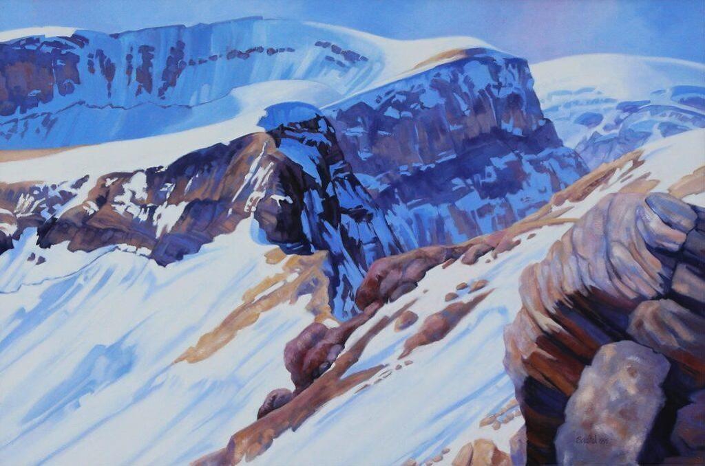 Alice Saltiel-Marshall (1948) - Athabasca - Andromeda Col (From The Summit Of Mount Athabasca, Columbia Icefield, Jasper); 1995