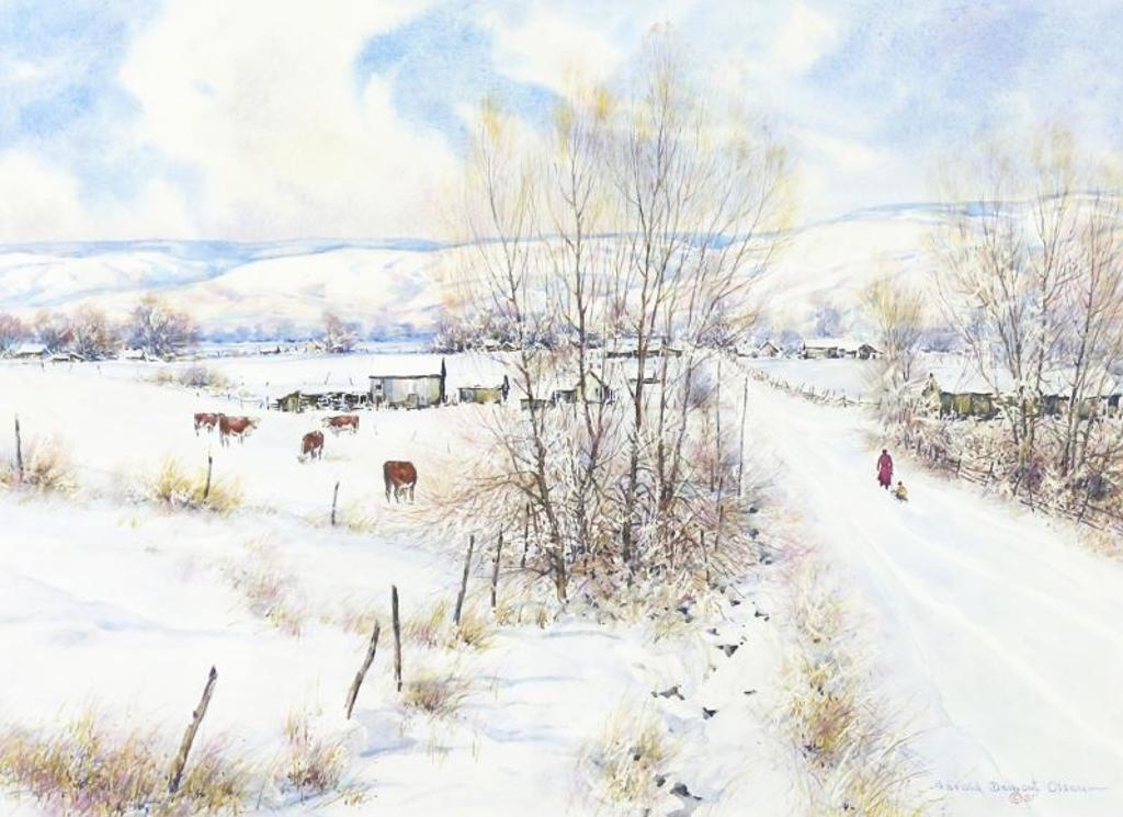 Harold Demont Olsen (1929-2020) - Winter Evening, Liberty, Utah; 1987