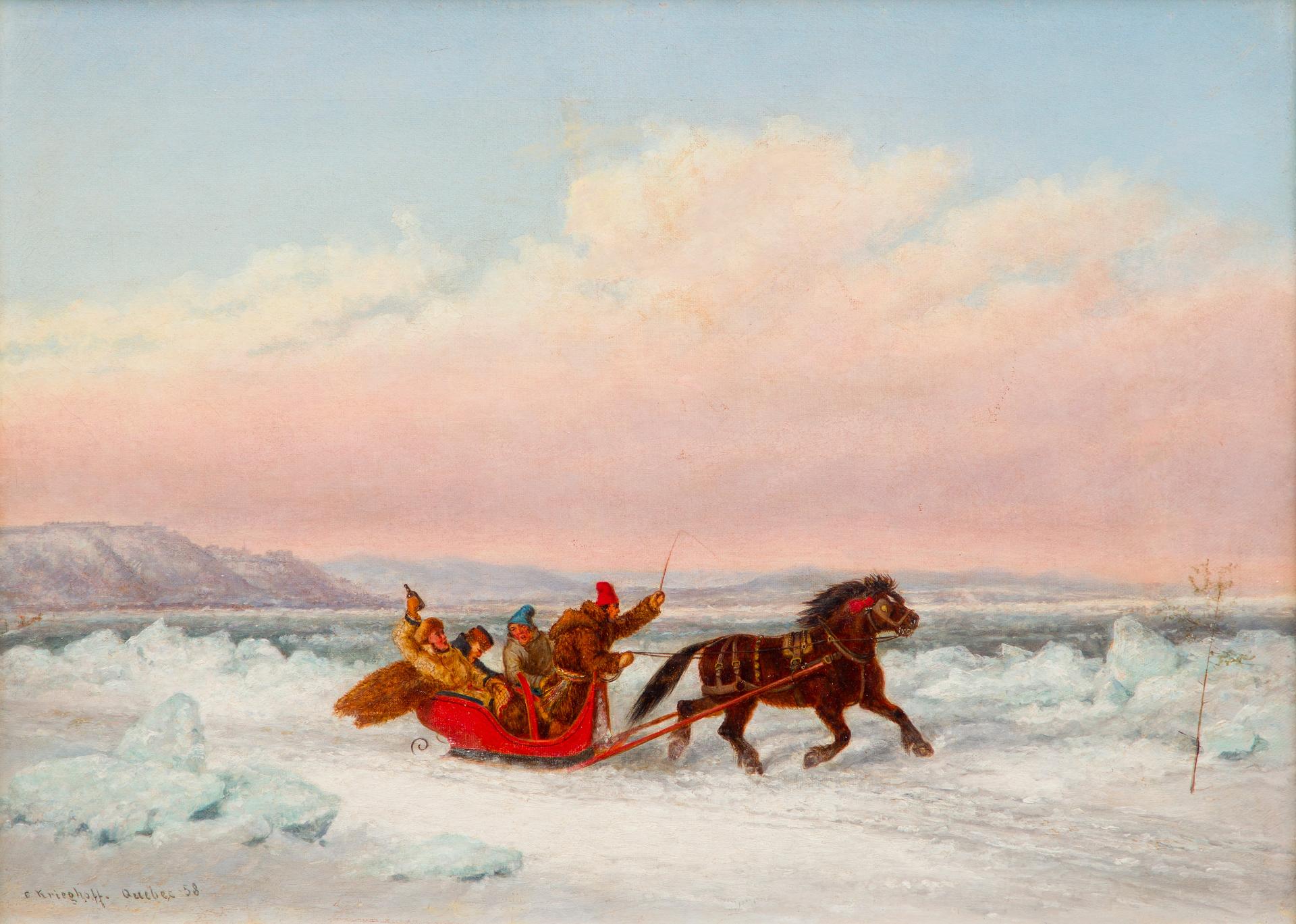 Cornelius David Krieghoff (1815-1872) - On the St. Lawrence, 1858